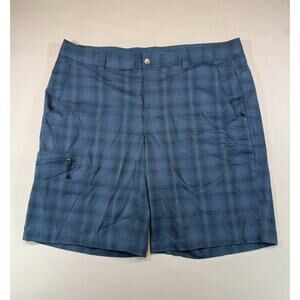 Columbia Omni-Wick Plaid Golf Hiking Shorts Blue 42W 12” Inseam